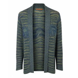 Belldini Open Knit Cardigan Womens XL Blue Green Lightweight Sweater